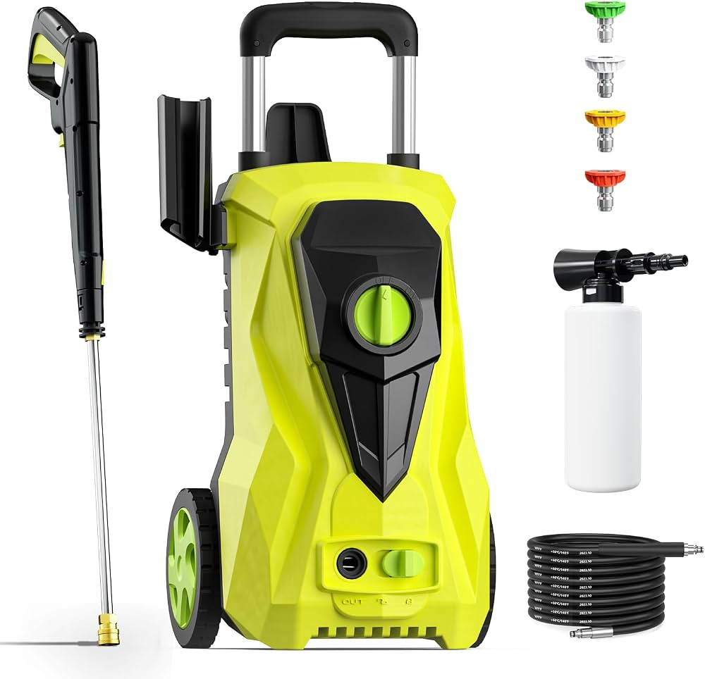 Electric Pressure Washer 4500 PSI Max 3.2 GPM Portable Power Washer with 4 Quick Connect Nozzles&... | Amazon (US)