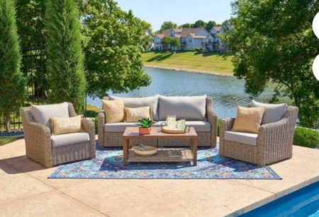 Patio set with couches swivel chairs club chairs wicker woven furniture outdoor look for less 

#LTKHome
