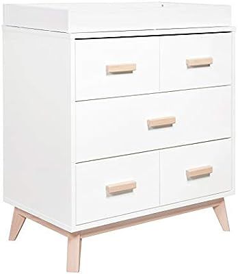 Babyletto Scoot 3-Drawer Changer Dresser with Removable Changing Tray in White / Washed Natural | Amazon (US)