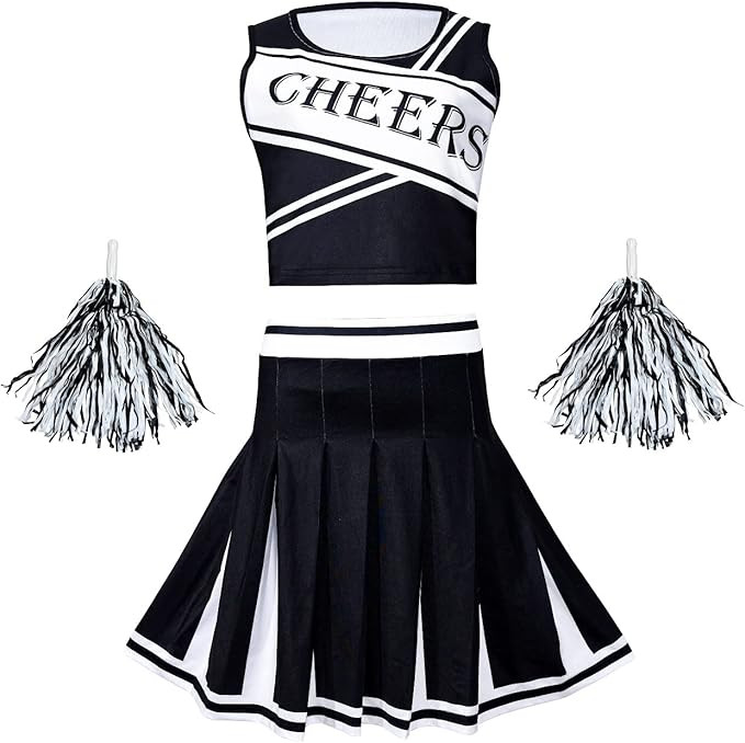 Colorful House Cheerleader Halloween Costume School Uniform Fancy Dress Complete Outfit+Pom-Pom f... | Amazon (US)