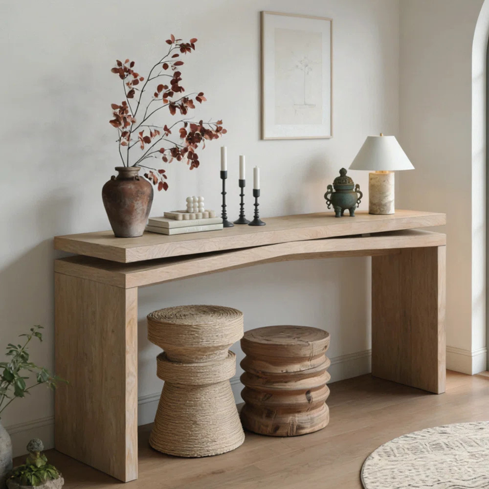 Rustic Solid Wood Console Table, Long Farmhouse Entryway Sofa Table for Living Room, Hallway, and... | Wayfair North America