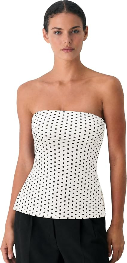 SUUKSESS Women Double Lined Going Out Trendy Tube Tops Side Split Sexy Tank Tops | Amazon (US)