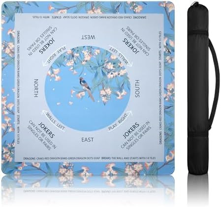 DEVPNR Mahjong Mat for Table with Rules, Noise-Reducing 32.6"x32.6" Mahjong Table Cover, Non-Slip... | Amazon (US)