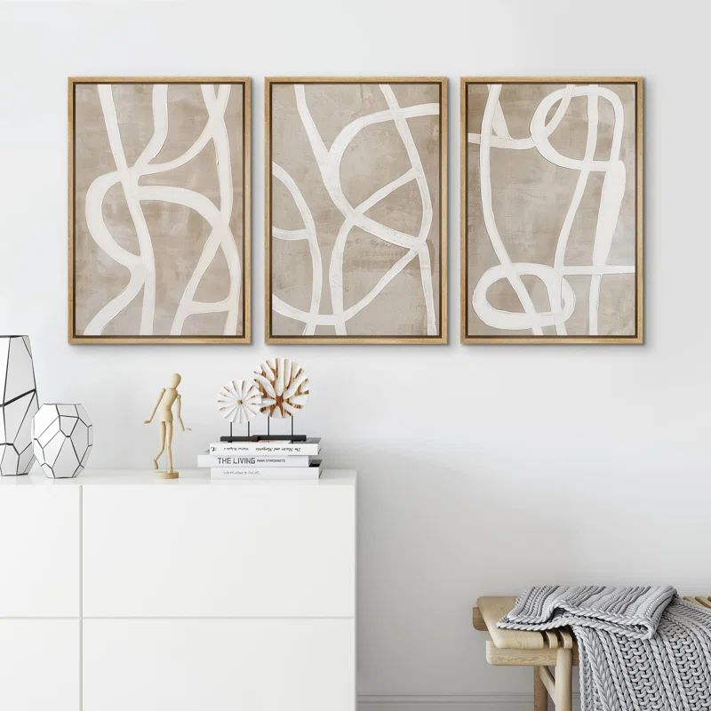 " Abstract Line Minimalist Illustrations Modern Art Decor Living Room Bedroom Office " 3 - Pieces | Wayfair North America