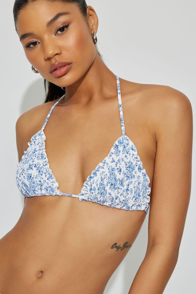 Ruffle Triangle Slider Bikini Top | Garage Clothing