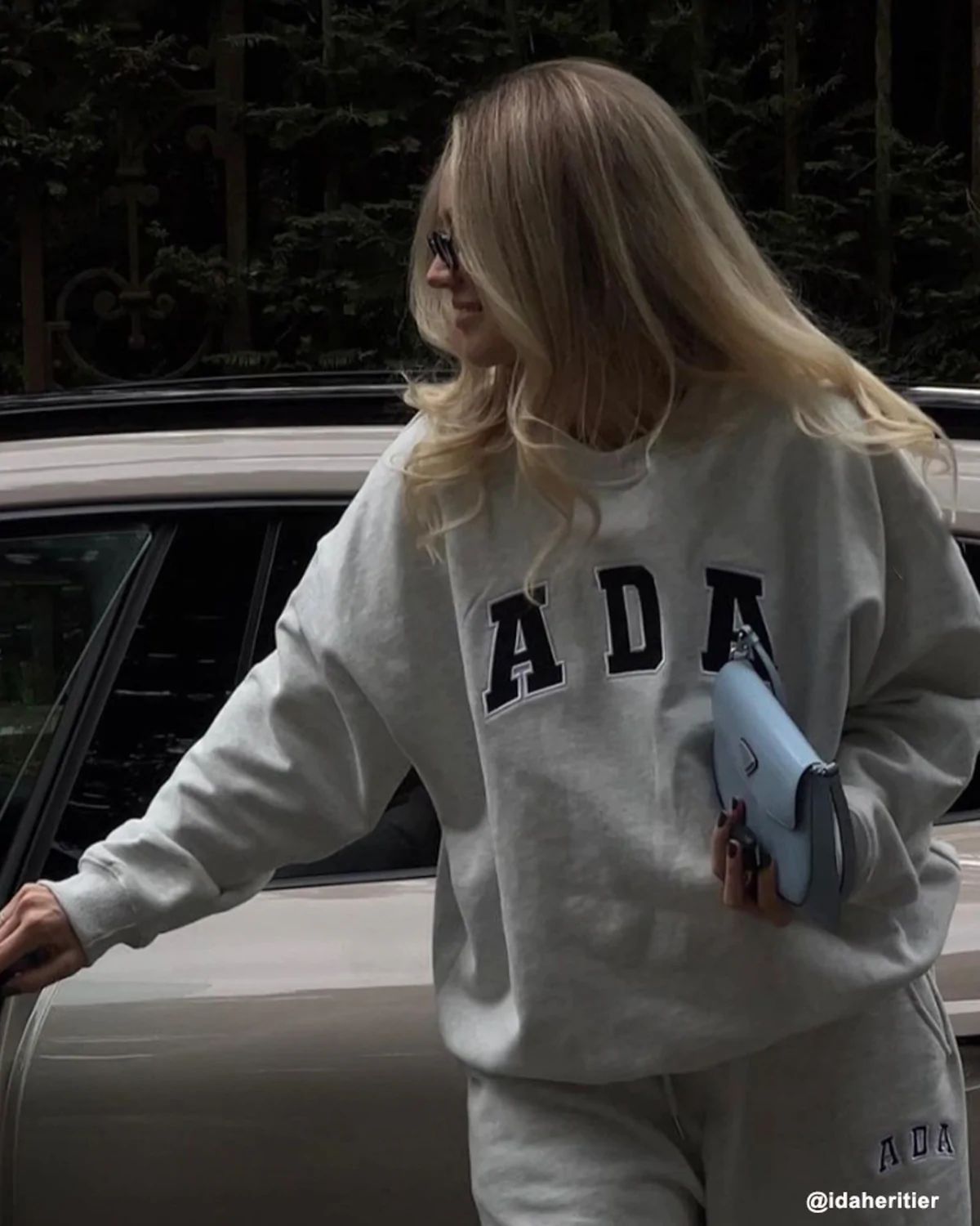 ADA Oversized Sweatshirt - Light Grey Melange | Adanola UK