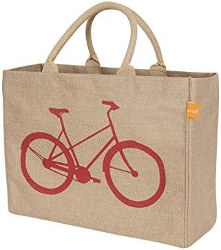 KAF Home Jute Market Tote Bag with Bicycle Print, Durable Handle, Reinforced Bottom and Interior ... | Amazon (US)