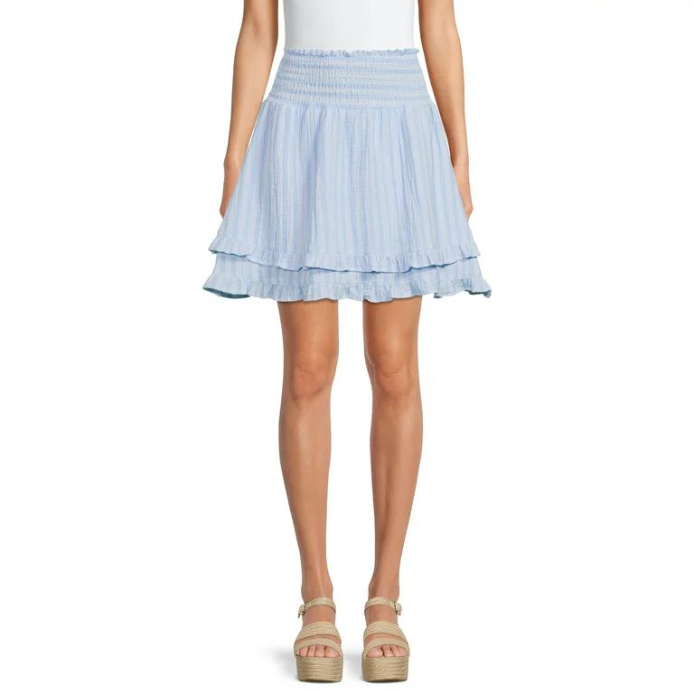 Time And Tru Women's Coordinating Tiered Mini Skirt | Walmart (US)