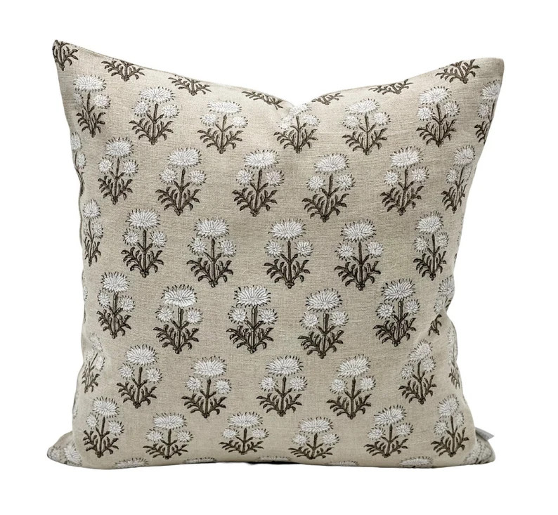 Krinto Floral in Chalk/Cement , Neutral Pillow, Fall Decor Pillow, Botanical Pillow, High End Pil... | Etsy (US)