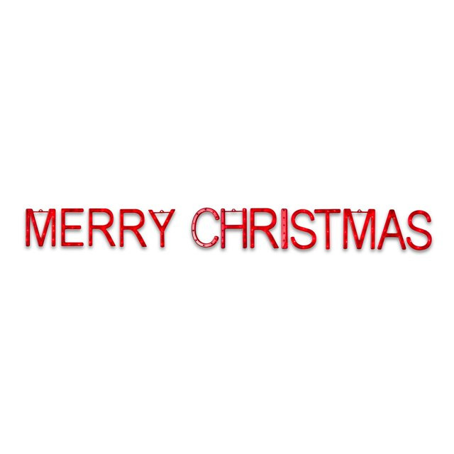 9' LED Merry Christmas Banner with 115 Red LED String Lights Decoration, by Holiday Time | Walmart (US)