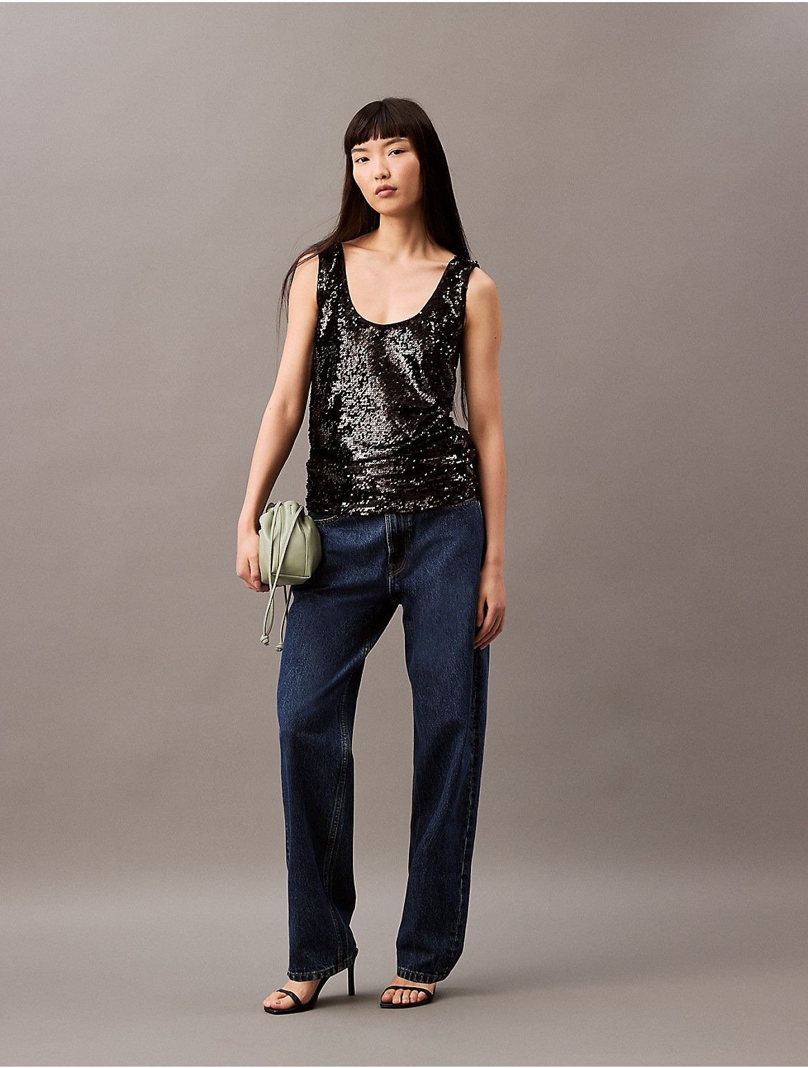 Calvin Klein Women's Sequin Tank Top - Black - 0 | Calvin Klein (US)