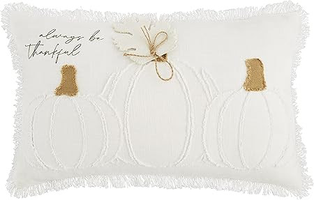 Mud Pie White Pumpkin Pillow, Always be Thankful | Amazon (US)