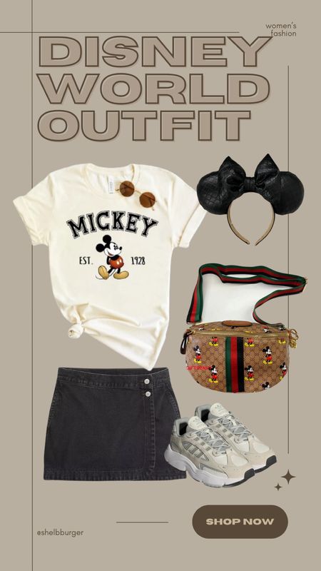 Trendy Disney outfit for women

Mickey shirt
Black denim wrap skirt 
Faux leather Minnie Mouse ears
Mickey designer inspired dupe Fanny pack
Adidas sneakers

#LTKStyleTip #LTKTravel #LTKSaleAlert