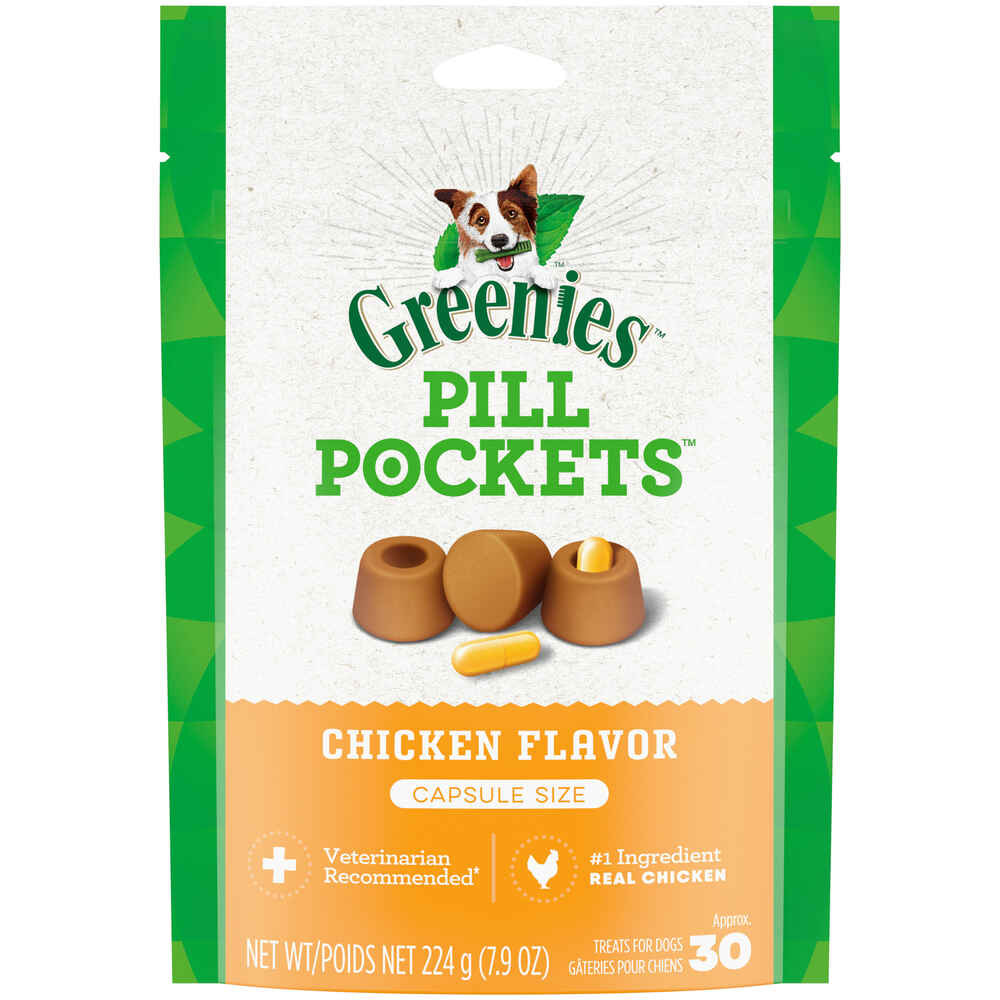 GREENIES Pill Pockets - Capsule Size - Natural Chicken Flavored Dog Treats - 30 Treats | 1800PetM... | 1800PetMeds