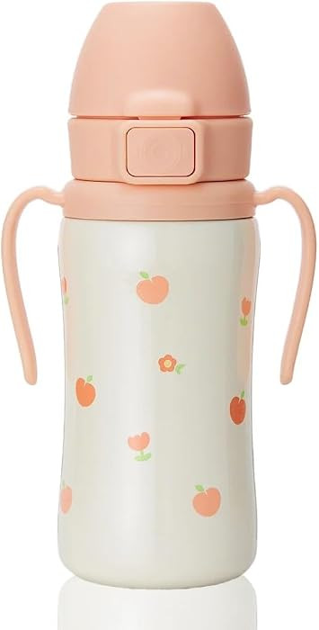 GROSMIMI Stainless Steel Baby Straw Cup, Spill-Proof, 12M+, 10oz (Peach) | Amazon (US)