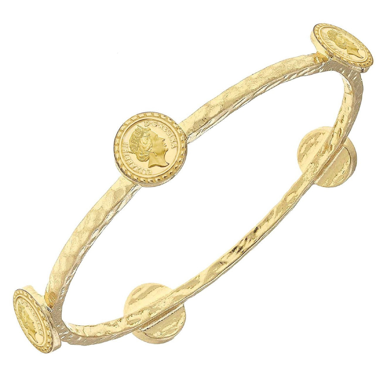 Queen Elizabeth Claudia Coin Bangle in Worn Gold | CANVAS