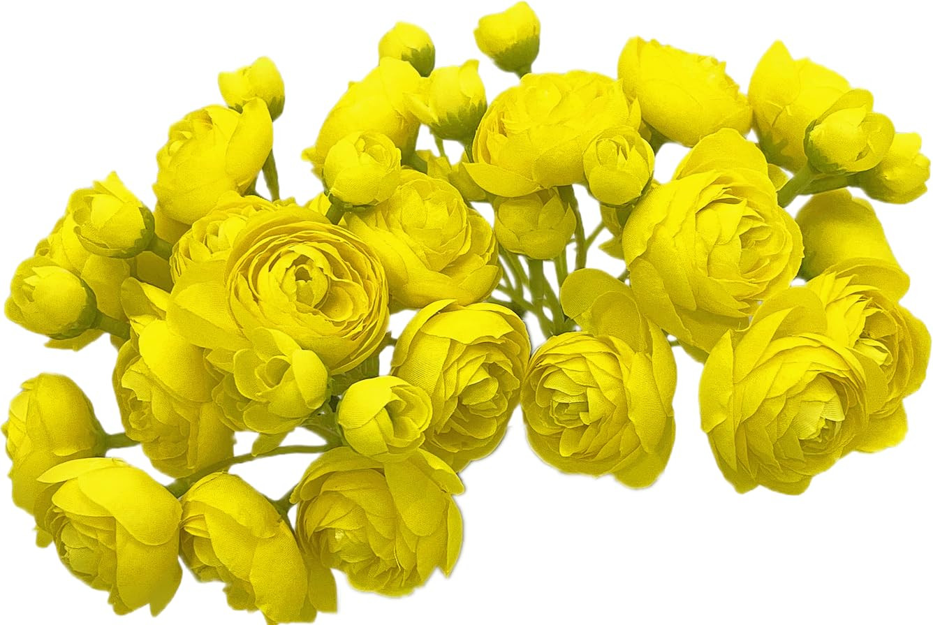 Artificial Ranunculus Flowers, Silk Faux Mini Bloom Stems Ranunculus Flowers Bulk Fake Peony Rose... | Amazon (US)
