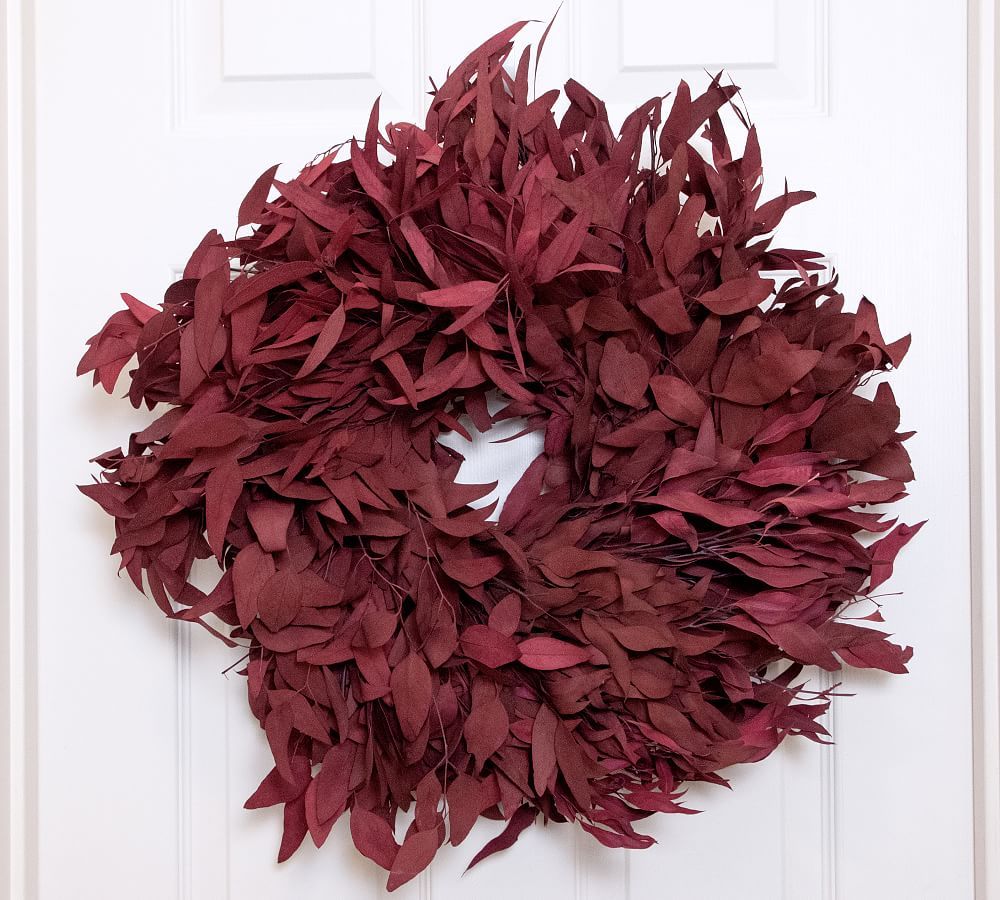 Dried Burgundy Willow Eucalyptus Wreath | Pottery Barn (US)