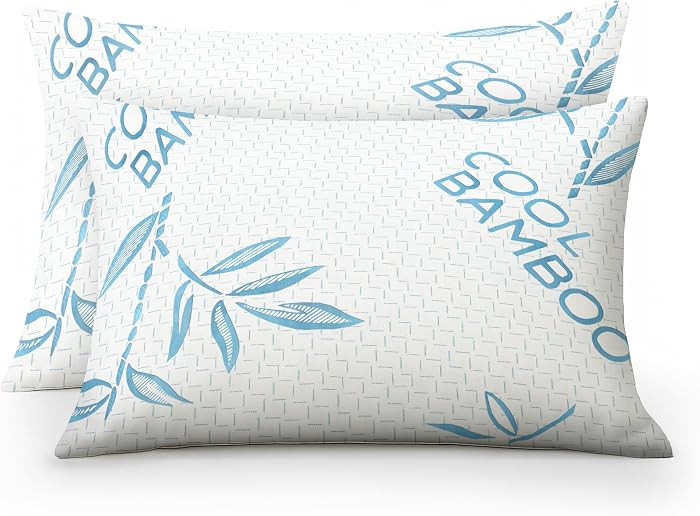 OMEO 2 Pack Bamboo Pillow King Size for Sleeping, Hypoallergenic Cooling Shredded Memory Foam Bed... | Amazon (US)