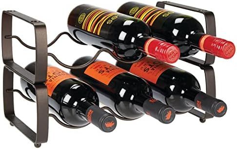 mDesign Metal Steel Free-Standing 3 Bottle Modular Wine Rack Storage Organizer for Kitchen Counte... | Amazon (US)