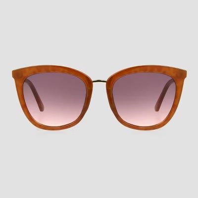 Women&#39;s Tortoise Shell Print Cateye Sunglasses - Universal Thread&#8482; Gold/Brown | Target