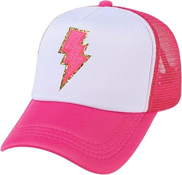 Lightning Bolt Hat Glitter Lightning Trucker Hats Women Cute Trendy Snapback Preppy Hat 80s Retro... | Amazon (US)