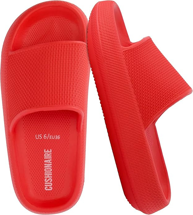 CUSHIONAIRE Feather EVA Slides for Women – Comfortable Slip On Womens Slippers, Indoor Outdoor ... | Amazon (US)