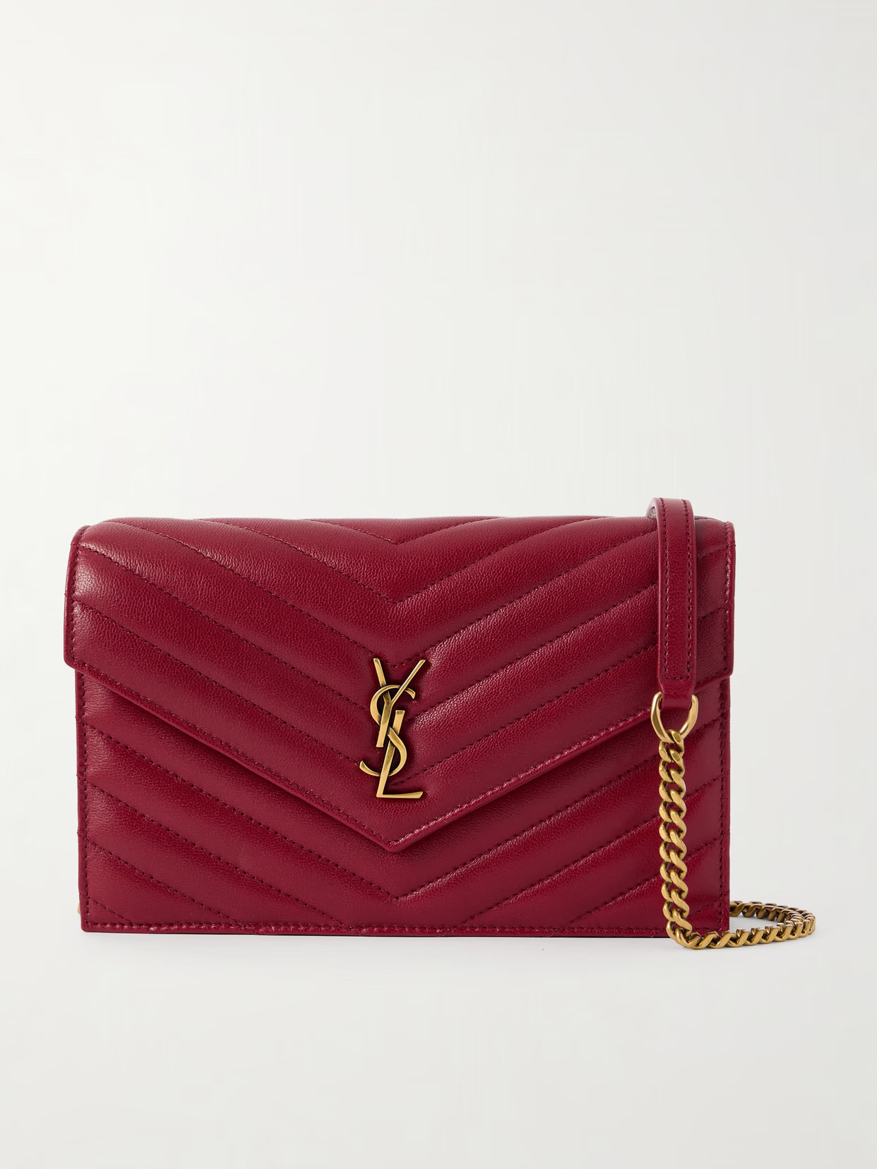 SAINT LAURENT - Cassandre Mini Matelassé Leather Shoulder Bag - Red | NET-A-PORTER (US)