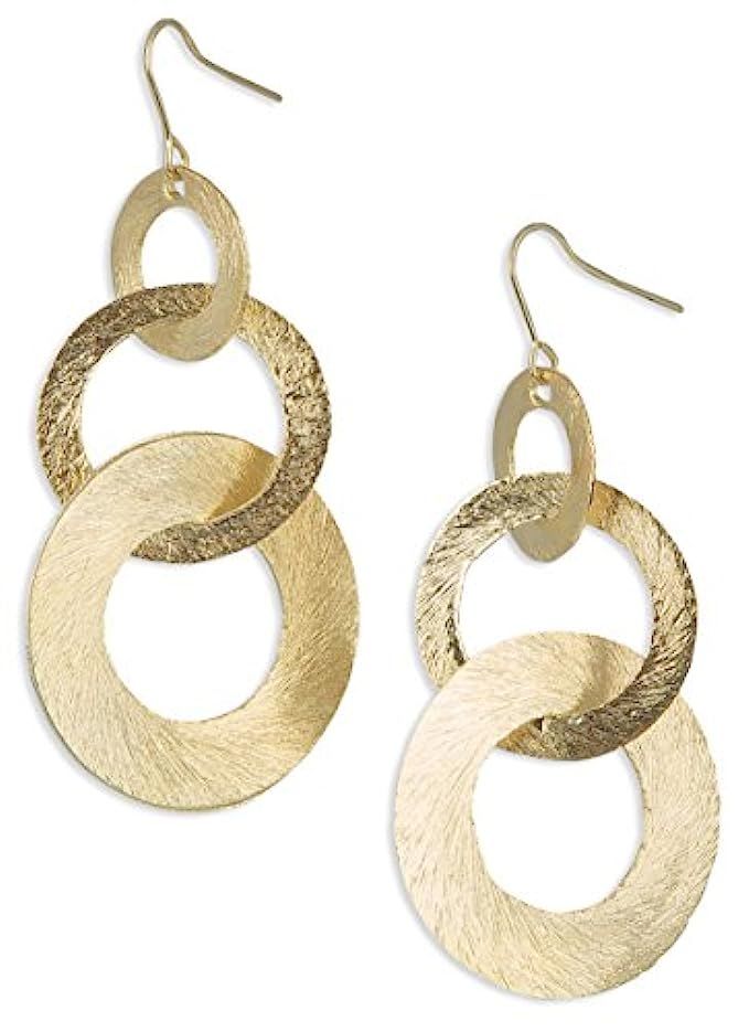 SPUNKYsoul 3 Hoop Statement Circle Scratched Light Weight Earrings Collection … | Amazon (US)
