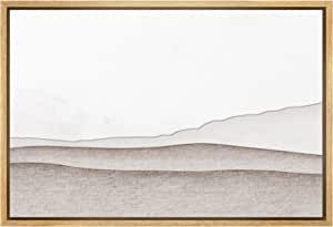 MUDECOR Framed Canvas Print Wall Art Abstract Gray Watercolor Landscape Nature Shapes Illustratio... | Amazon (US)