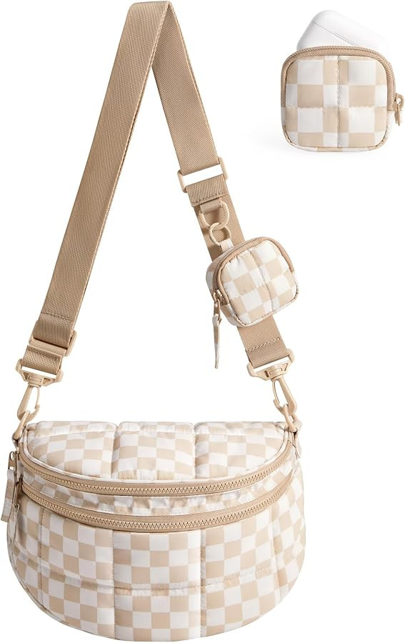BAGSMART Crossbody Bags for Women, Puffer Cute Bum Bag with Pouch | Amazon (US)