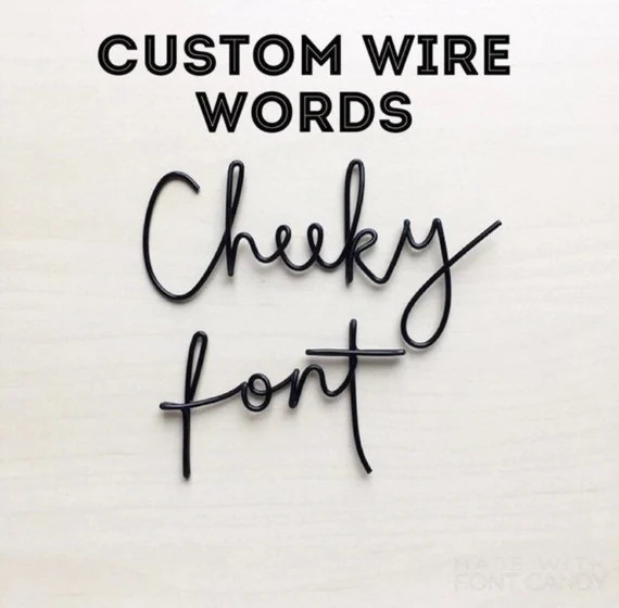 Custom wire words in Cheeky font. Handmade, bespoke, personalised words or phrase, gift, gallery ... | Etsy (US)