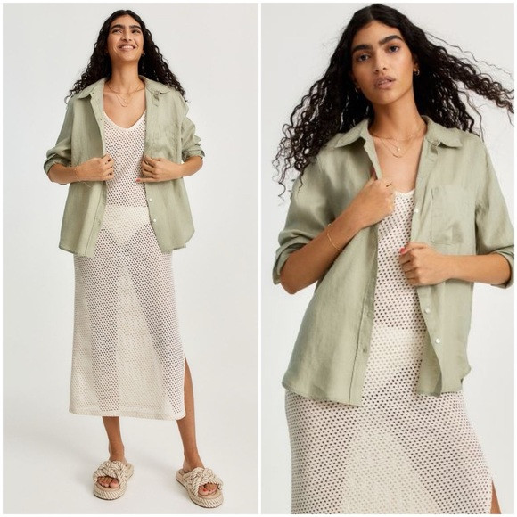Linen Shirt in Light Green | Poshmark