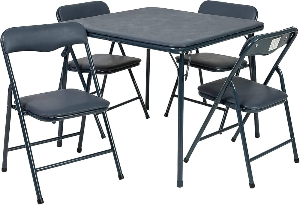 Flash Furniture Mindy Kids Navy 5 Piece Folding Table and Chair Set | Amazon (US)