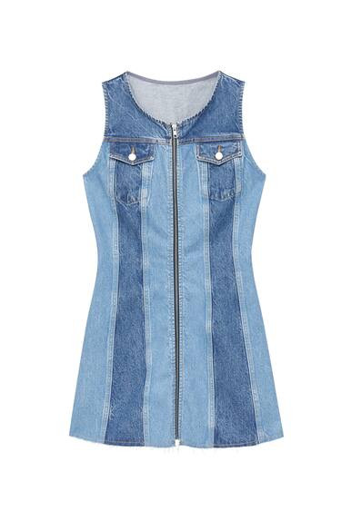 PATCHWORK DENIM DRESS | PULL and BEAR UK