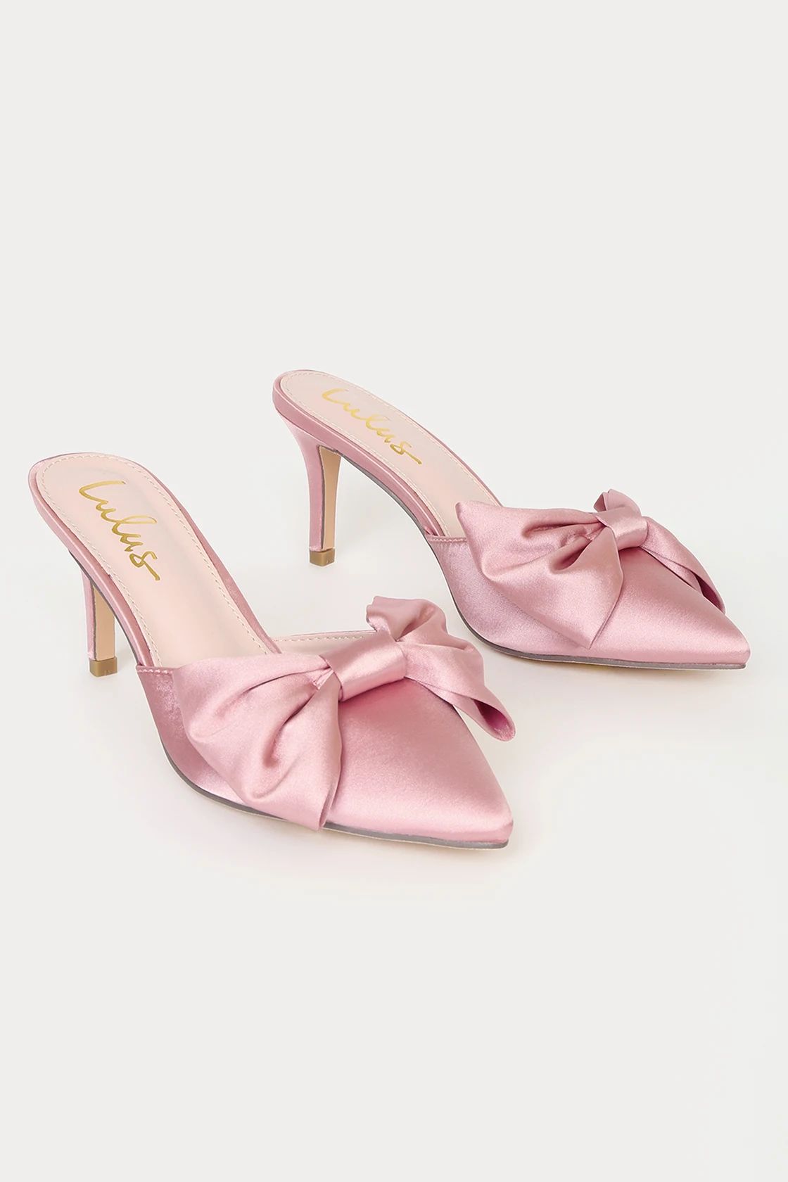 Lyle Blush Satin Pointed-Toe Mules | Lulus (US)