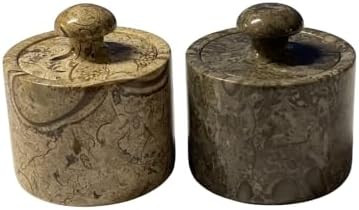 Marble Salt Cellar Keep Spices Fresh Seasoning Holder for Herbs Sugar Salt Keeper With Handmade L... | Amazon (US)