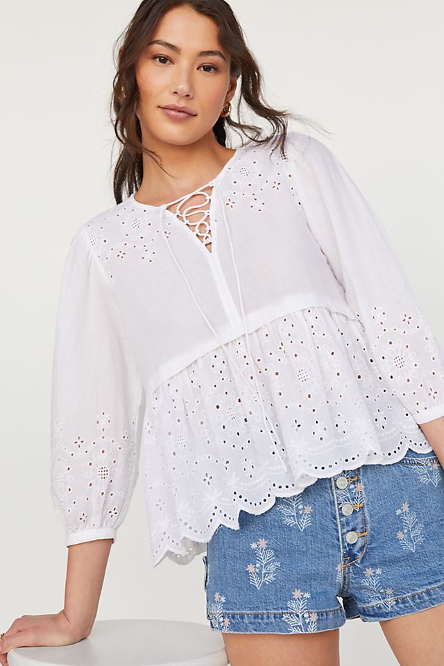 Eyelet Babydoll Top | Anthropologie (US)