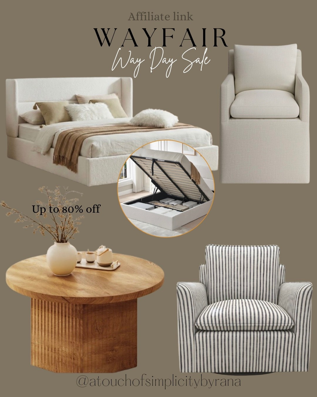 @Wayfair  Way Day Sale is here!! April 25 - April 27 up to 80% off! Mirrors, bed frames, accent chairs, decor and more! Rounding up my favorites

Accent chairs, upholstered chair, Wayfair finds, Wayfair Sale, platform bed, storage bed, dining chair, round coffee table , soft striped armchair, swivel, hydraulic lift up storage bed 

#LTKHome #LTKSaleAlert