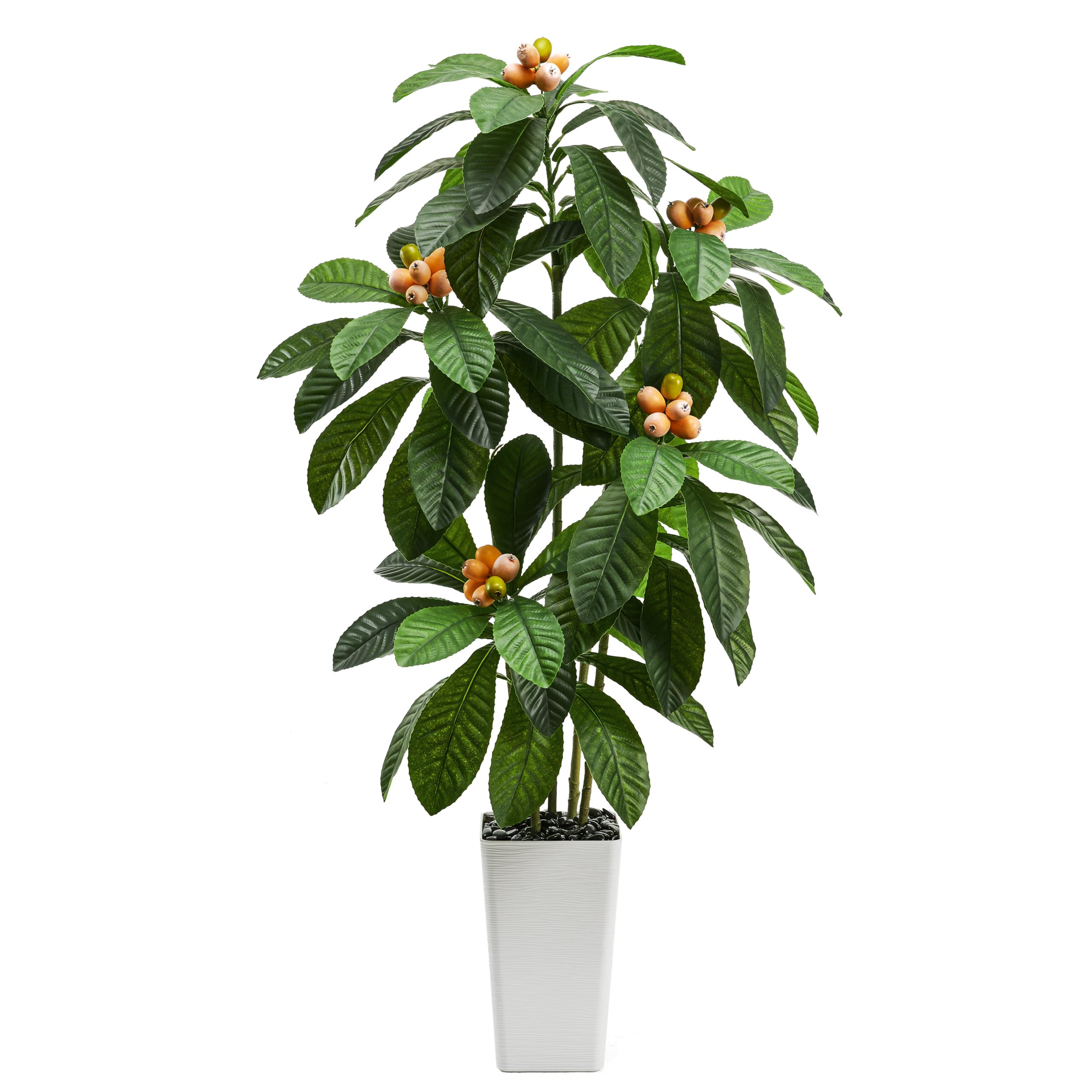 Artificial Loquat Tree：Faux Tree Realistic Fake Tropical Fruit Plant Large Silk Floor Plants wi... | Amazon (US)