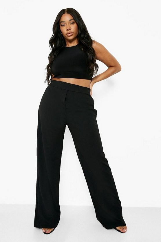Plus O Ring Wide Leg Trouser | Boohoo.com (US & CA)