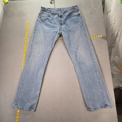VTG Levis 501 Jeans Mens Blue Light Wash Straight Button Fly Made USA Fits 34x32 | eBay US