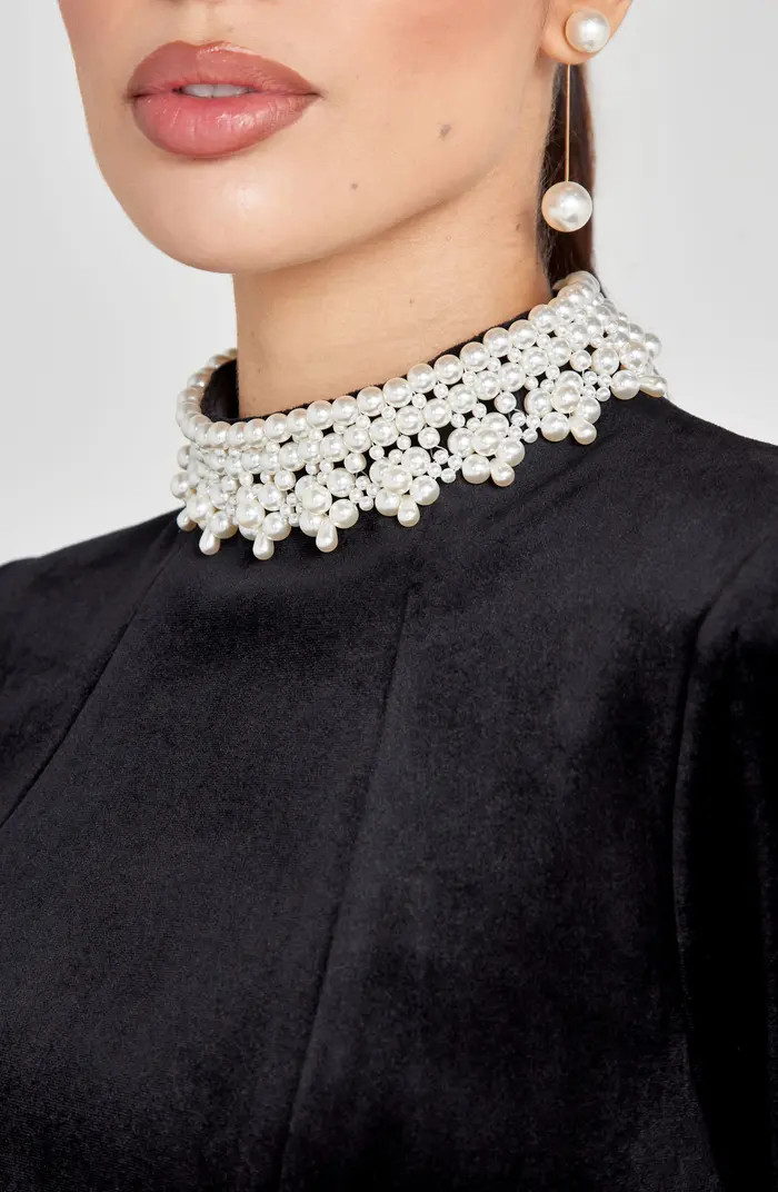 Audrina Long Sleeve Velvet Minidress | Nordstrom