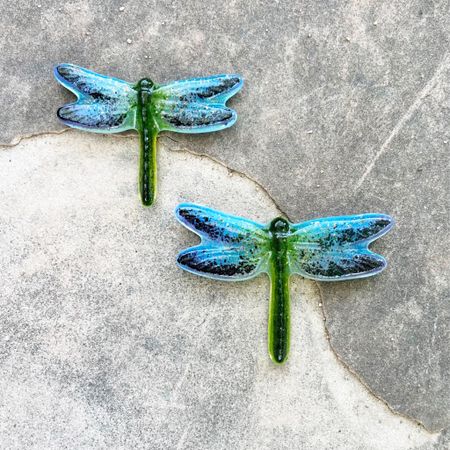 Sharing this set of gorgeous fused glass dragonflies. 🩵 They’re perfect to use as coffee table decor or in your next mosaic art projects. 🩵 For mosaic tips, tutorials, inspiration, and so much more please visit my YouTube channel: YouTube.com/julieweilbacher. Follow @julieweilbacher on Instagram for all things mosaic art. dragonfly - coffee table decor - fused glass - mosaic - summer coffee table decor - mosaic art - vase filler - glass decor - bowl filler 

#LTKHome #LTKFindsUnder50