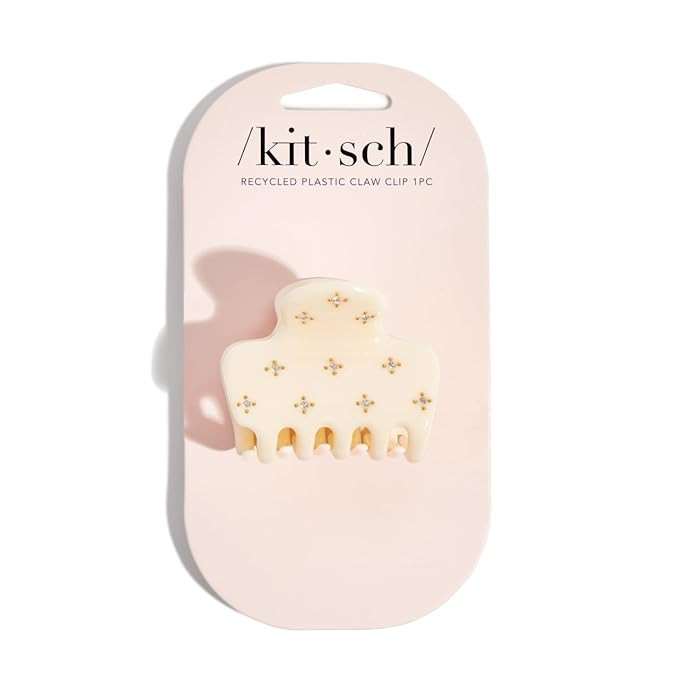 Kitsch Recycled Plastic Rhinestone Medium Puffy Claw Clip 1pc- Ivory | Amazon (US)
