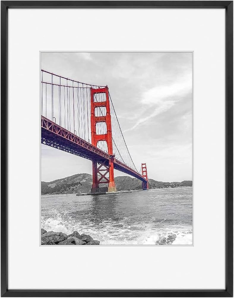 Frametory, 11x14 Metal Picture Frame with Mat for 8x10 Picture & Real Glass, Aluminum Photo Frame... | Amazon (US)