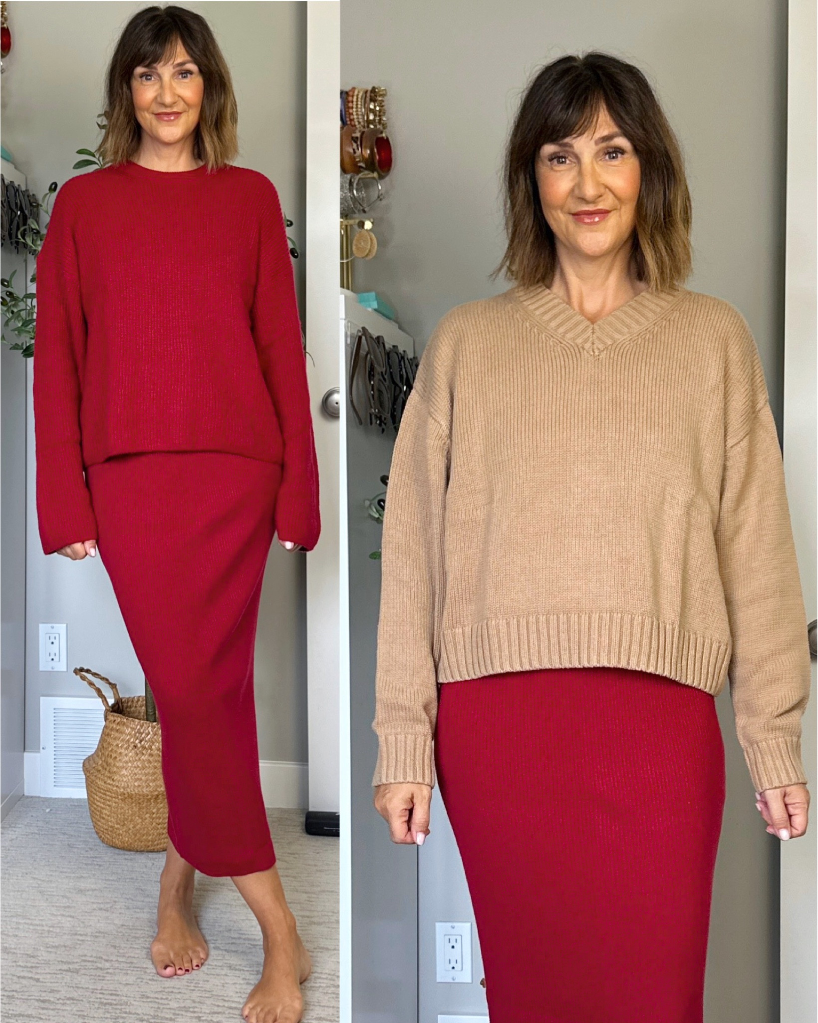 New mini Gap haul! Everything is on sale: Camel sweater 60% off, crewneck sweater 20% off and the skirt is 40% off!
I’m 5’ 7” wearing my usual small in everything, the skirt fits perfectly, the red sweater is quite roomy, especially in the sleeves and the camel sweater is roomy but not as big.
Also linked the jeans I’m wearing at the beginning of the video and this years version of my cable knit sweater, it looks exactly the same as mine


#LTKFindsUnder100 #LTKStyleTip #LTKSaleAlert