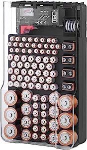 The Battery Organizer and Tester with Cover, Storage Organizer and Case, Holds 93 Batteries of Va... | Amazon (US)