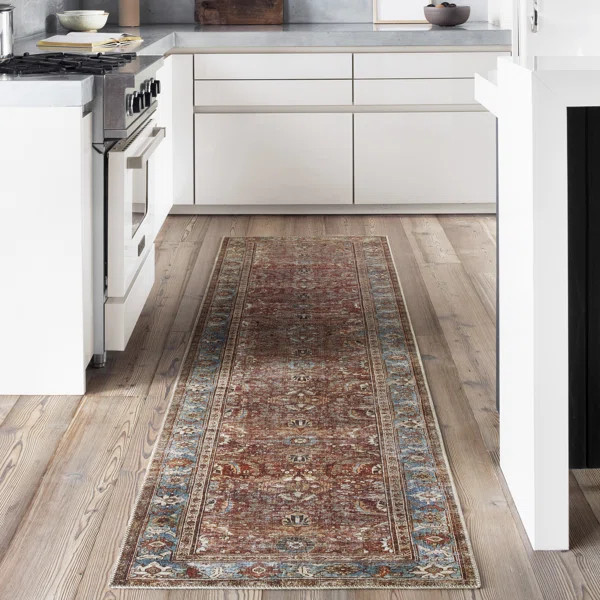 Gertrudes Brick/Blue Area Rug | Wayfair North America
