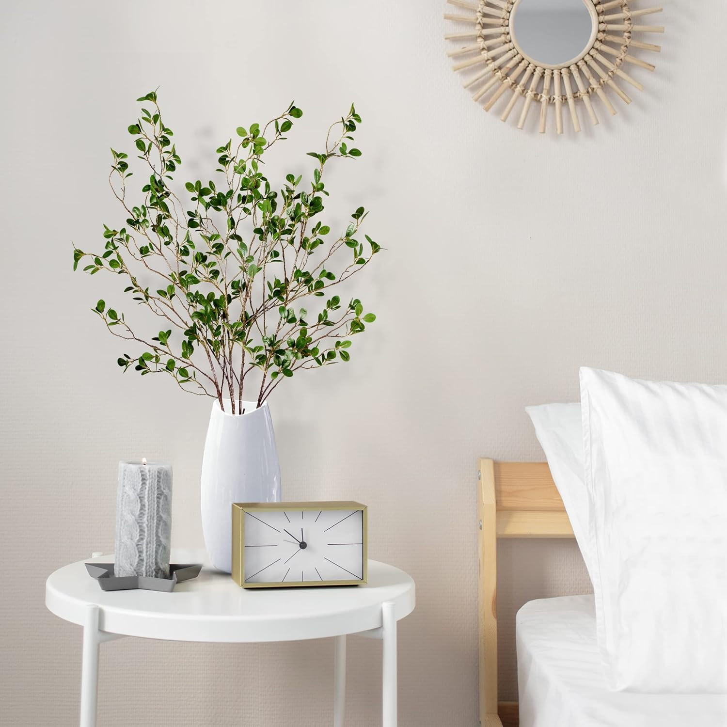 Sggvecsy 43’’ 4Pcs Artificial Ficus Branches Faux Leaf Spray Green Eucalytus Branches Artific... | Amazon (US)